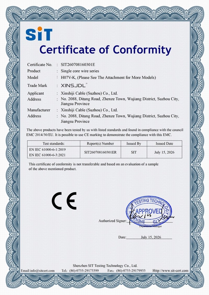 Suzhou CE single core wire